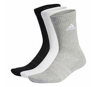 adidas Unisex Kinder Cushioned Crew Socks 3 Pairs, Medium Grey Heather / White / Black, 2-3 Years