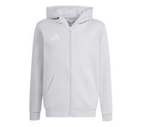adidas Unisex Kinder Entrada26 Full Zip Hoodie Kids Sweatshirt, Team Light Grey/White, 13-14 Years