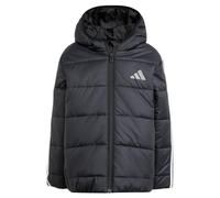 adidas Unisex Kinder Essentials 3 Stripes Padded Coat, black/white/white, 4-5 Years