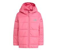 Winterjacke ADIDAS SPORTSWEAR "LK ESS 3S JKT", Kinder, Gr. 110, pink fusion, weiß, Obermaterial: 100% Polyester, Jacken (55316652-110) pink fusion, weiß