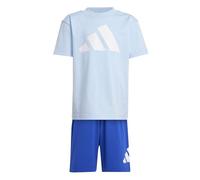 adidas Unisex Kinder ESSENTIALS T-SHIRT SET, glow blue/white, 5-6 Years