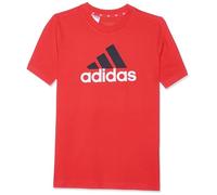 adidas Unisex Kinder Essentials Two-Color Big Logo Cotton Tee, Bright RED/Black, 9-10 Years