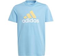 adidas Unisex Kinder Essentials Two-Color Big Logo Cotton Tee, semi Blue Burst/semi Spark/White, 7-8 Years