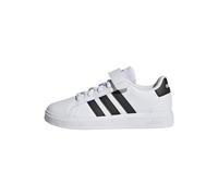 adidas Unisex Kinder Grand Court Court Elastic Lace and Top Strap Shoes, Cloud White / Core Black / Core Black, 31 EU