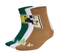 adidas Unisex Kinder MINECRAFT YOUTH 3 PAIRS PER PACK SOCKS, carbon/brown desert/collegiate green, 37-40