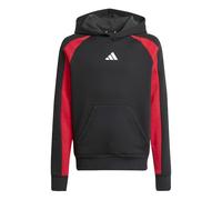 Adidas Unisex Kinder Seasonal Essentials Colorblock Fleece Hoodie, Black/Pure Ruby/White, 9-10 Years