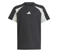 adidas Seasonal Essentials Colorblock T-Shirt Kinder JD0058 - black/wonder silver/white 140
