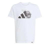 adidas Unisex Kinder Sports Graphic T-Shirt JUNIOR, White, 7-8 Years