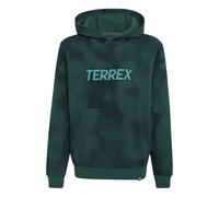 adidas Unisex Kinder Terrex Kids Multi Printed Logo Hoodie Sweatshirt, Collegiate Green, 11-12 Years