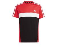 adidas Tiberio 3-Streifen Colorblock Cotton T- Shirt Kinder - rot/schwarz/weiß-140
