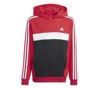adidas Unisex Kinder Tiberio 3-Stripes Colorblock Fleece Hoodie Kids, Bright red/White/Black, 7-8 Years
