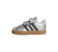 adidas Unisex Kinder VL Court 3.0 Hook and Loop Shoes Kids, Silver met./core Black/LGH solid Grey, 28 EU