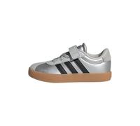 adidas Kinder Sneaker VL Court 3.0 – Klettverschluss – Silber Metallic/Schwarz/Grau Größe 31