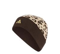 adidas Unisex Leo Graphic Beanie Hat, Crystal Linen/Dark Brown/Gold met., S-M