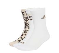 Funktionssocken ADIDAS PERFORMANCE "LEO SOCK 3PP", Damen, Gr. L, weiß (crystal linen, khaki six, schwarz braun), Obermaterial: 54% Baumwolle, 42% Polyester, 3% Elasthan, 1% Polyamid, Socken, für Fitne