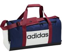 adidas Unisex LINEAR Duffel MEDIUM Colorblock, Dark Blue/Off White/Active Maroon, One Size