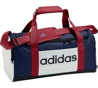 adidas Unisex LINEAR Duffel SMALL Colorblock, Dark Blue/Off White/Active Maroon, One Size