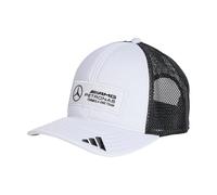 adidas Unisex Mercedes - AMG Petronas Formula ONE Team Snapback Logo Trucker Cap, White/Black, XS