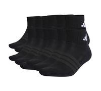 adidas Unisex Quarter Socken, 12er Pack - Cushioned Essentials Ankle Socks, Logo, gepolstert, einfarbig Schwarz 43-45