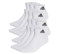 adidas Unisex Quarter Socken, 12er Pack - Cushioned Sportswear Ankle, Logo, gepolstert, einfarbig Weiß 37-39