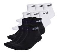 adidas Unisex Quarter Socken, 12er Pack - Linear Cushioned Ankle, Logo, gepolstert, einfarbig 2xSchwarz/2xWeiß 37-39