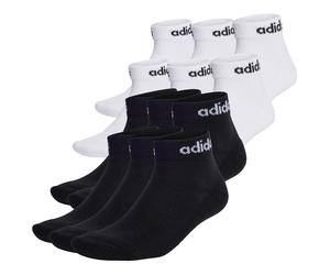 adidas Unisex Quarter Socken, 12er Pack - Linear Cushioned Ankle, Logo, gepolstert, einfarbig 2xSchwarz/2xWeiß / 43-45 43-45 Schwarz