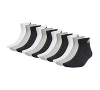 adidas Unisex Quarter Socken, 12er Pack - Sportswear Thin Ankle, Logo, einfarbig Schwarz/Grau/Weiß 43-45