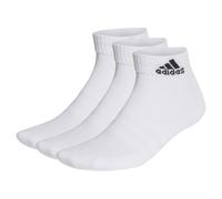 adidas Unisex Quarter Socken, 3er Pack - Cushioned Sportswear Ankle, Logo, gepolstert, einfarbig Weiß 40-42