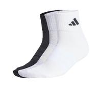 adidas Unisex Quarter Socken, 3er Pack - Cushioned Sportswear Ankle Socks, Logo, gepolstert, einfarbig Schwarz/Grau/Weiß 43-45