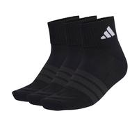 adidas Unisex Quarter Socken, 3er Pack - Cushioned Sportswear Ankle Socks, Logo, gepolstert, einfarbig Schwarz 37-39