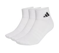 adidas Unisex Quarter Socken, 3er Pack - Cushioned Sportswear Ankle Socks, Logo, gepolstert, einfarbig Weiß / 40-42 40-42 Weiß