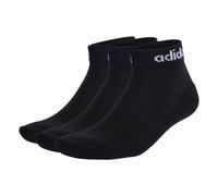 adidas Unisex Quarter Socken, 3er Pack - Linear Cushioned Ankle, Logo, gepolstert, einfarbig 43-45 Schwarz