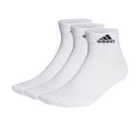 adidas Unisex Quarter Socken, 3er Pack - Sportswear Thin Ankle, Logo, einfarbig Weiß 43-45