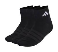 adidas Unisex Quarter Socken, 3er Pack - Thin & Light Sportswear Ankle Socks, Logo, einfarbig Schwarz 46-48