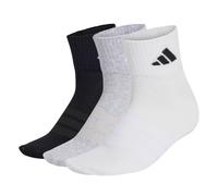 adidas Unisex Quarter Socken, 3er Pack - Thin & Light Sportswear Ankle Socks, Logo, einfarbig Schwarz/Grau/Weiß 40-42