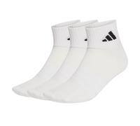 adidas Unisex Quarter Socken, 3er Pack - Thin & Light Sportswear Ankle Socks, Logo, einfarbig Weiß 46-48
