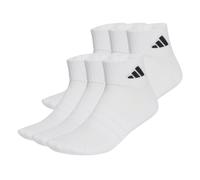 adidas Unisex Quarter Socken, 6er Pack - Cushioned Essentials Ankle Socks, Logo, gepolstert, einfarbig 37-39 Weiß