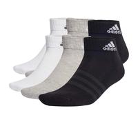 adidas Unisex Quarter Socken, 6er Pack - Cushioned Sportswear Ankle, Logo, gepolstert, einfarbig Schwarz/Grau/Weiß 40-42