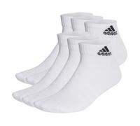 adidas Unisex Quarter Socken, 6er Pack - Cushioned Sportswear Ankle, Logo, gepolstert, einfarbig Weiß 46-48