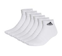 adidas Unisex Quarter Socken, 6er Pack - Cushioned Sportswear Ankle, Logo, gepolstert, einfarbig Weiß 46-48