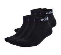 adidas Unisex Quarter Socken, 6er Pack - Linear Cushioned Ankle, Logo, gepolstert, einfarbig 46-48 Schwarz