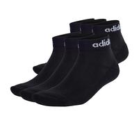 adidas Unisex Quarter Socken, 6er Pack - Linear Cushioned Ankle, Logo, gepolstert, einfarbig Schwarz 37-39