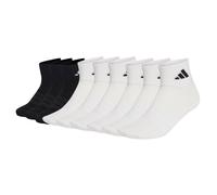 adidas Unisex Quarter Socken, 9er Pack - Thin & Light Sportswear Ankle Socks, Logo, einfarbig 2xWeiß/Schwarz 43-45