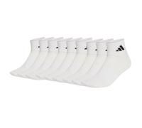 adidas Unisex Quarter Socken, 9er Pack - Thin & Light Sportswear Ankle Socks, Logo, einfarbig Weiß 40-42