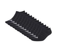 adidas Unisex Sneaker Socken, 12er Pack - Sportswear Thin No-Show, Logo, einfarbig Schwarz 40-42