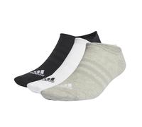 adidas Unisex Sneaker Socken, 3er Pack - Sportswear Thin No-Show, Logo, einfarbig Schwarz/Grau/Weiß 37-39