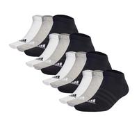 adidas Unisex Sneakersocken, 12er Pack - Thin and Light Sportswear Low Cut Socks, Logo, einfarbig Schwarz/Grau/Weiß 46-48