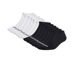 adidas Unisex Sneakersocken, 12er Pack - Thin Linear Low-Cut, dünne Socken, Logo, einfarbig 2xSchwarz/2xWeiß 37-39