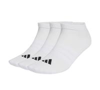 adidas Unisex Sneakersocken, 3er Pack - Cushioned Essentials Low Socks, Logo, gepolstert, einfarbig 40-42 Weiß