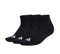 adidas Unisex Sneakersocken, 3er Pack - Cushioned Essentials Low Socks, Logo, gepolstert, einfarbig 43-45 Schwarz